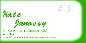 mate janossy business card