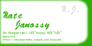 mate janossy business card